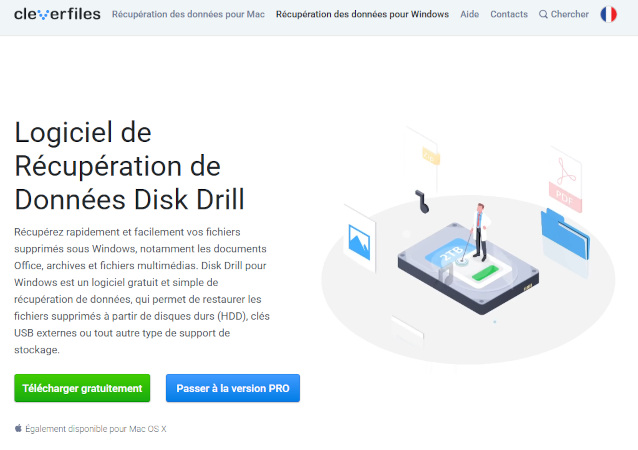 Page d’accueil de Disk Drill